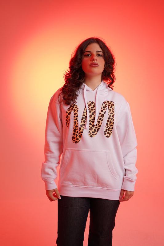 Felpa “Leopard Emme" - Bianca