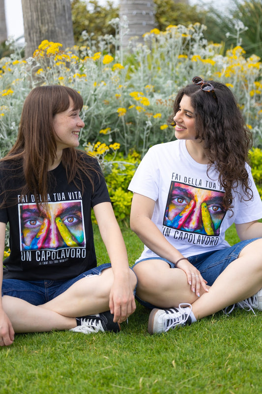 T-shirt “Fai della tua vita un capolavoro” – Bianca e Nera