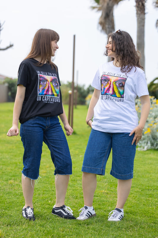 T-shirt “Fai della tua vita un capolavoro” – Bianca e Nera