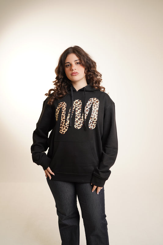 Felpa "Leopard Emme" - Nera