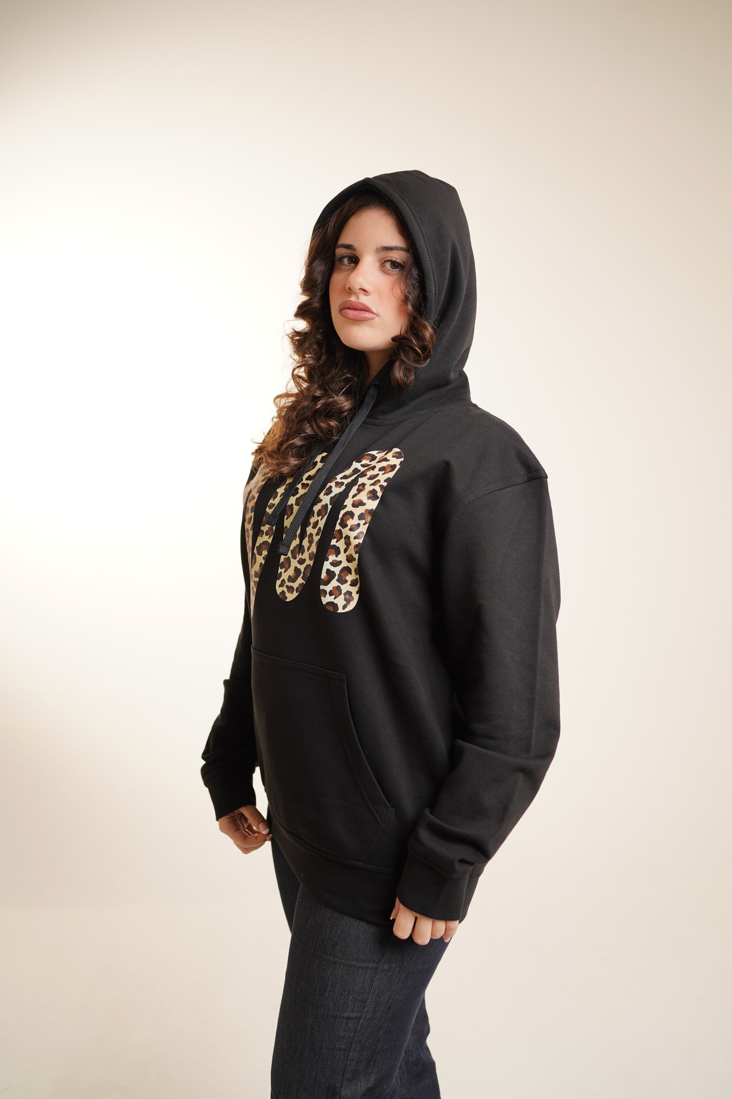 Felpa "Leopard Emme" - Nera