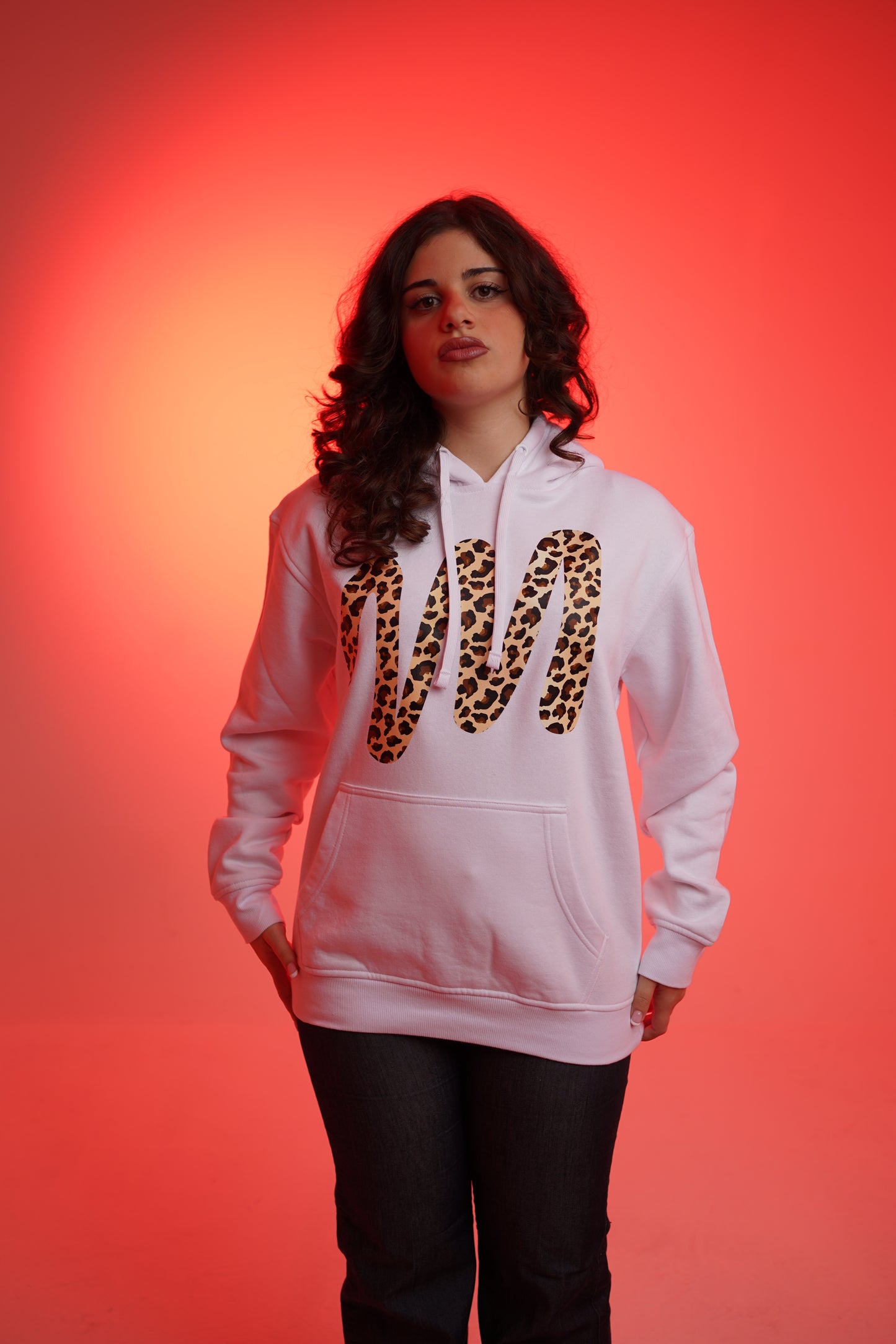 Felpa “Leopard Emme" - Bianca