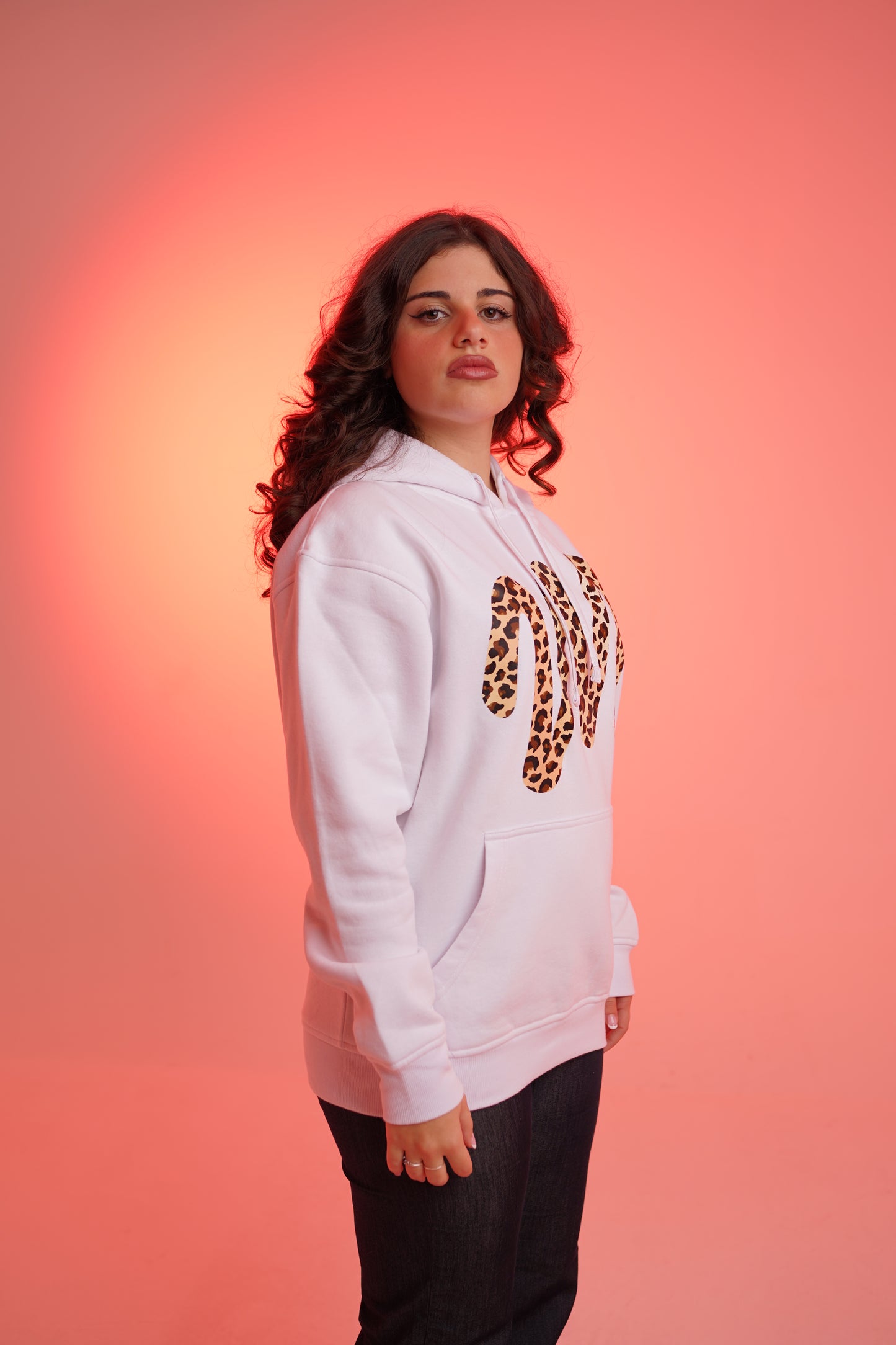 Felpa “Leopard Emme" - Bianca