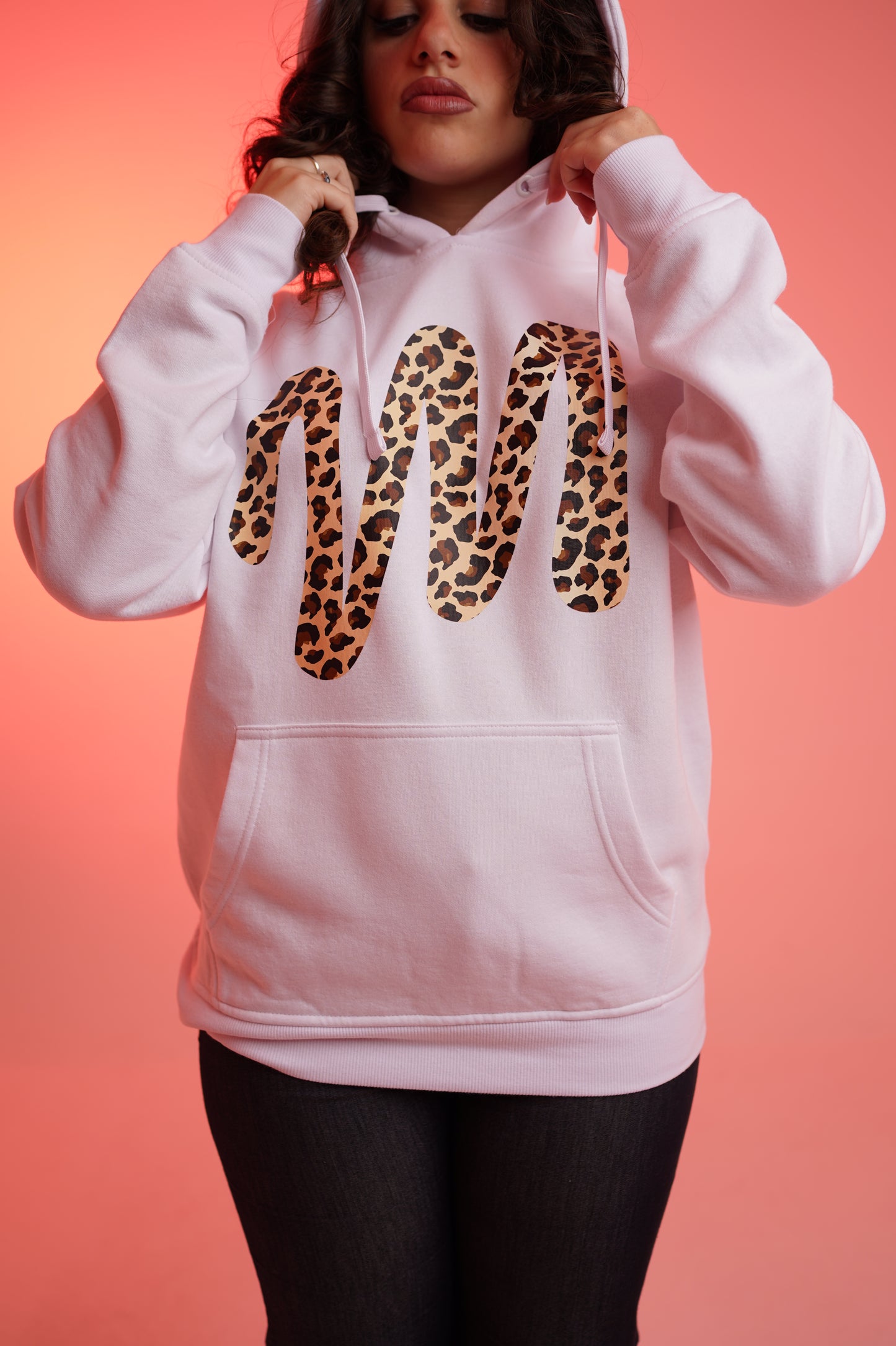 Felpa “Leopard Emme" - Bianca