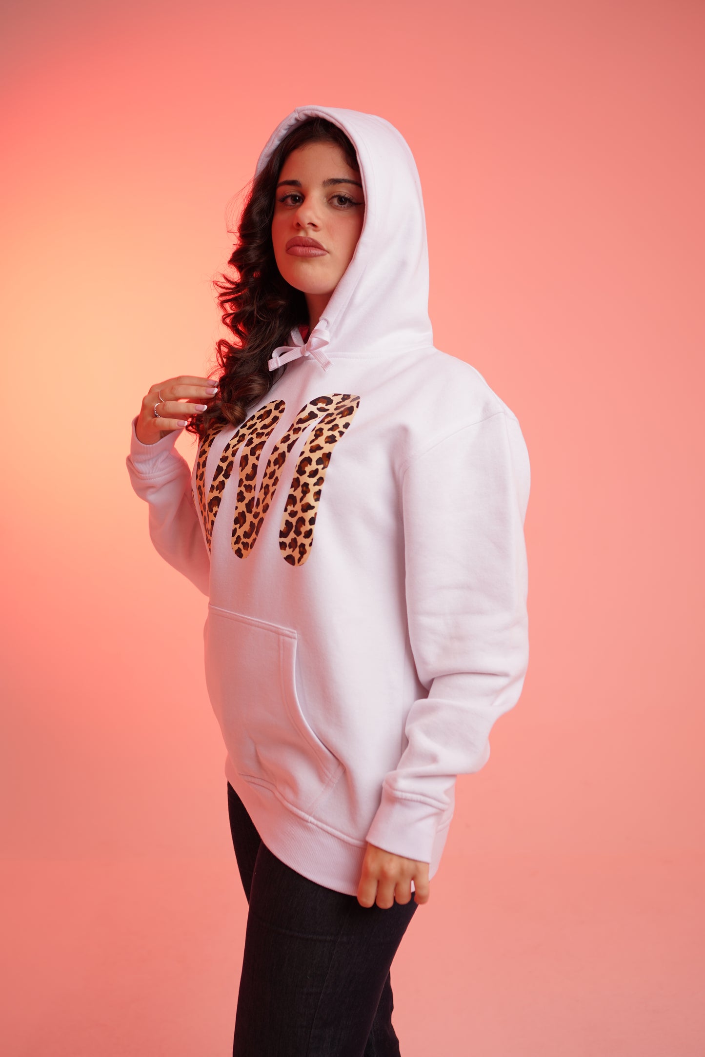 Felpa “Leopard Emme" - Bianca