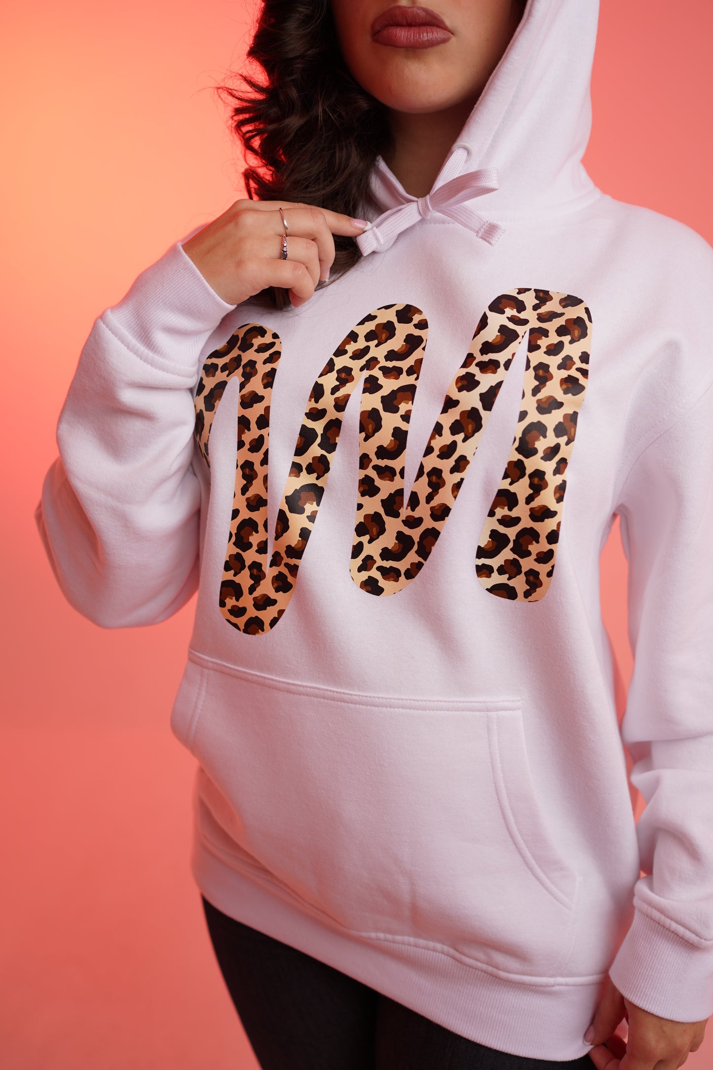 Felpa “Leopard Emme" - Bianca